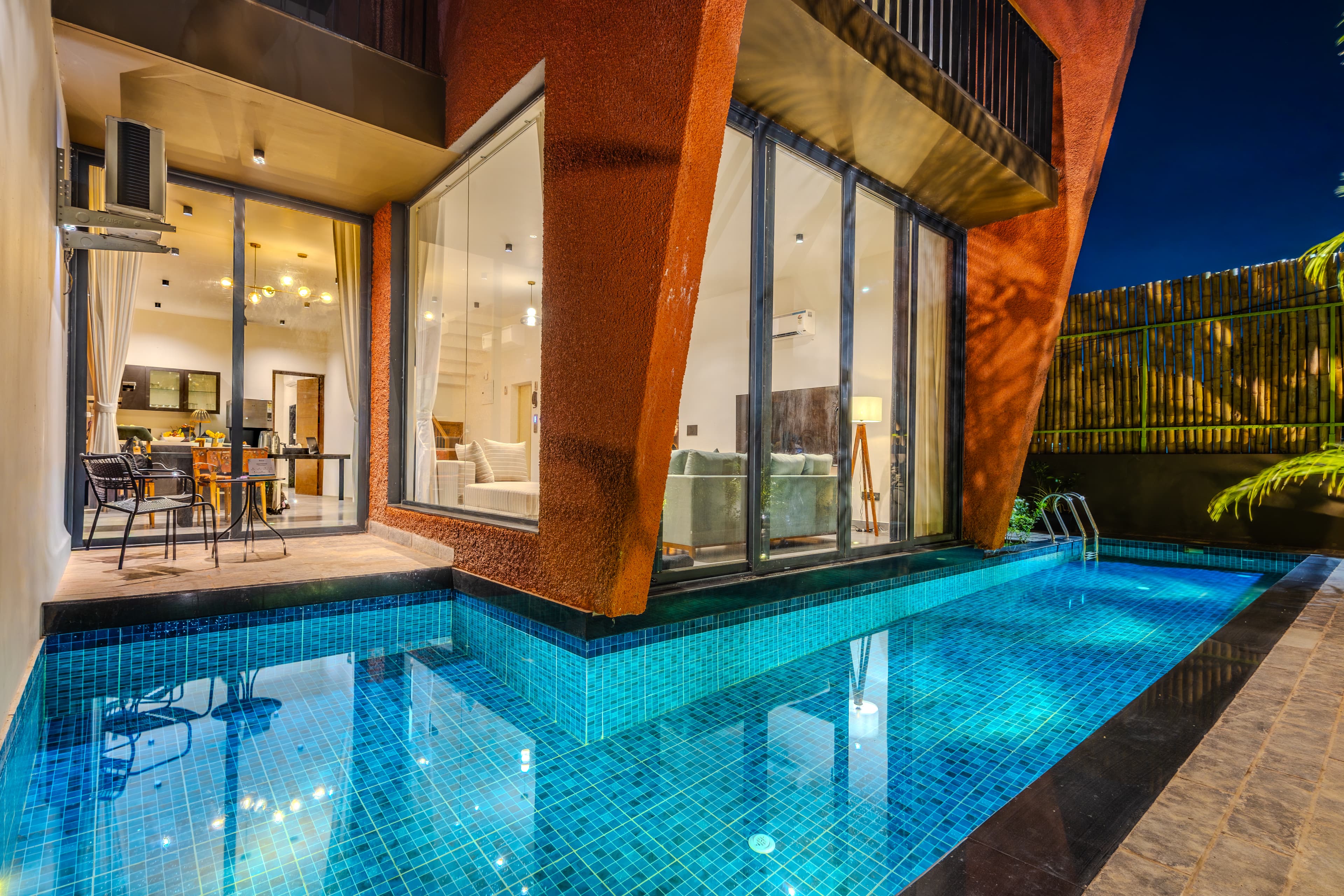 LT427 | 4-BHK Villa with Private Pool, Bar Lounge, Terrace Views, Lift & Peaceful Pilerne Location | Pet-friendly