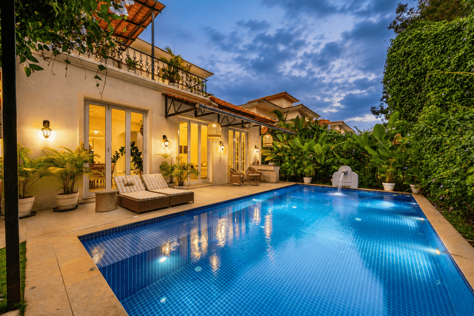 LT377 | Portuguese-Inspired 3-BHK Villa With Jacuzzi, Pool & Gazebo near Vagator Beach